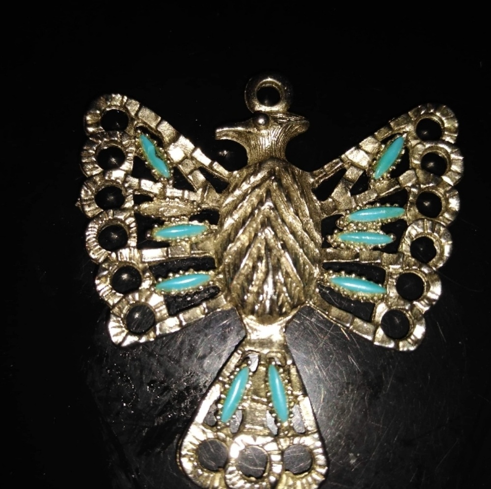 Turquoise Silver Eagle necklace